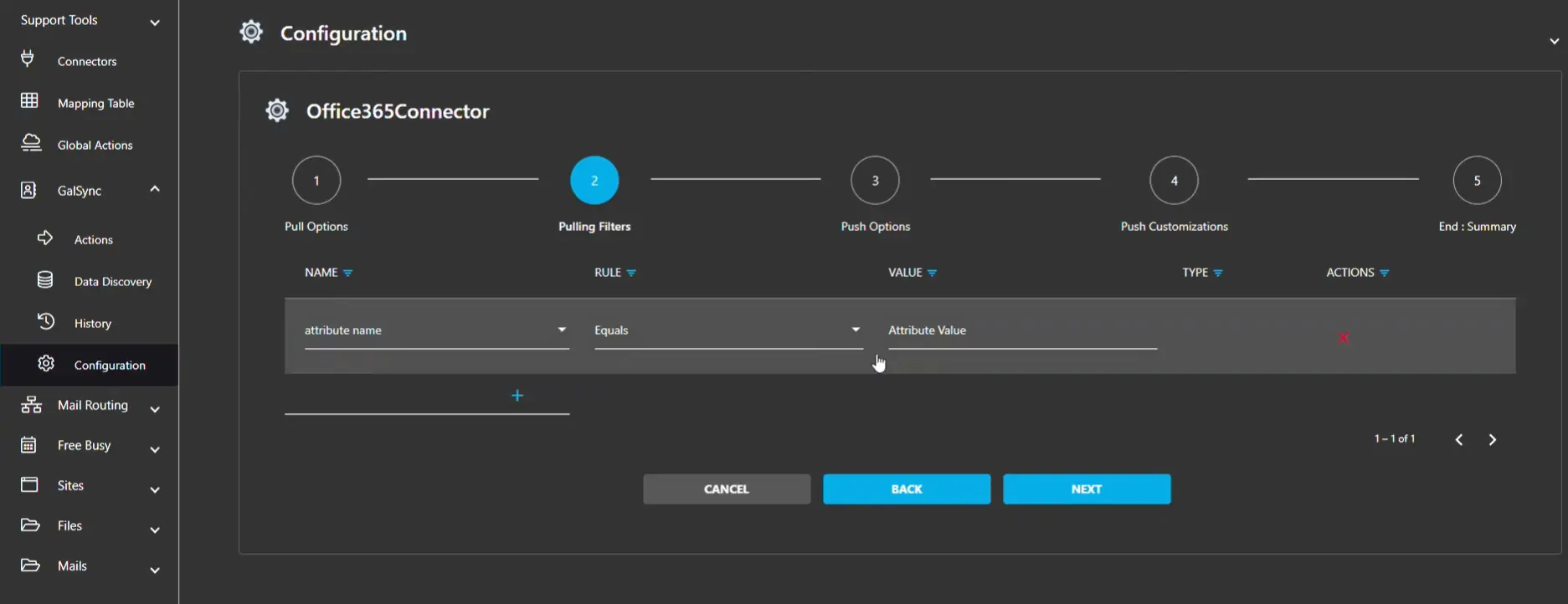 Cloudiway GALSync mesh architecture showing point-to-point synchronization complexity